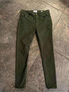 Frame Denim Olive Skinny Jeans in Deep Green